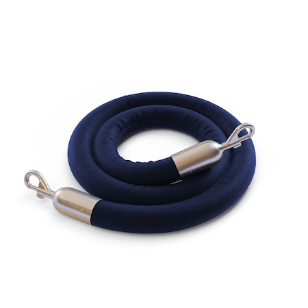 Naugahyde Rope Dark Blue With SatinStainless Snap Ends 6ft.Cotton Core